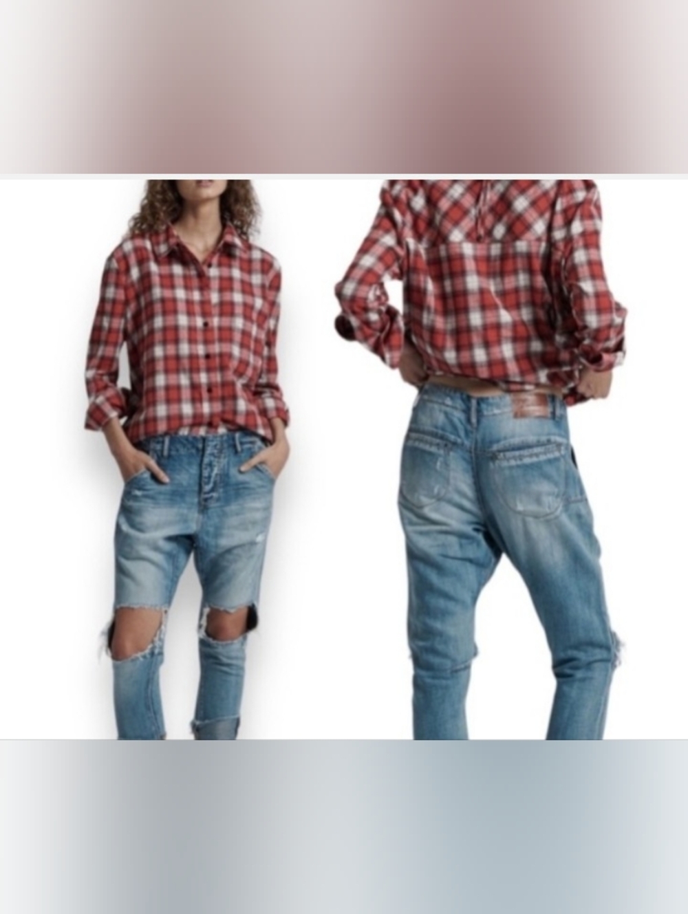 One X Oneteaspoon Women Saints Low Waist baggy Jeans  Narrow Cuffs ripped Knees